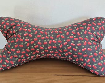 Reading pillow, reading cushion, relaxation pillow, neck support, neck pillow, neck roll, motif: cherries