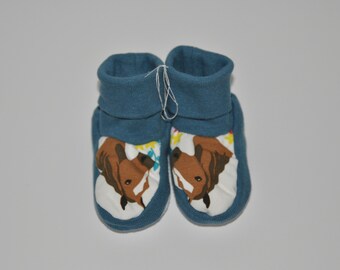Baby Socken, Baby Füßlinge, Baby Schuhe, Gr.16/17, Pferd