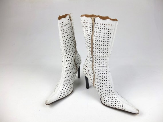 80s ITALIAN MADE Besser Pattern Exposed White Poin