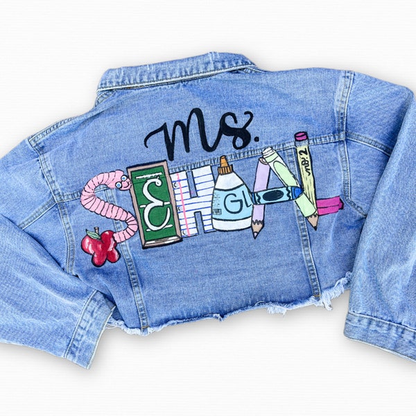 Painted Jean Jacket Etsy