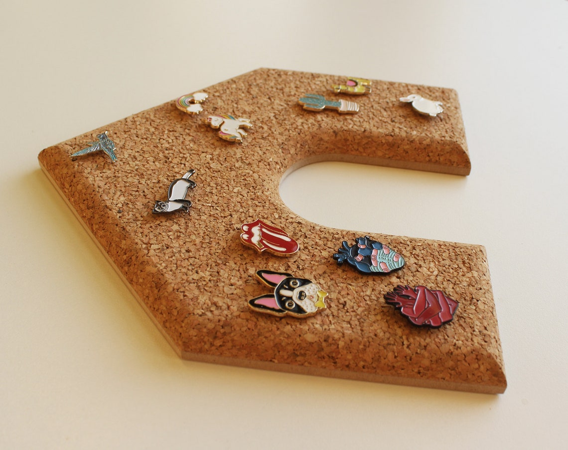 Home Shaped Cork Board Enamel Pin Display House Pin board Etsy