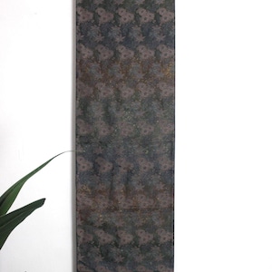 Vintage Silk Kimono Obi Belt &#39;Fukuro-Obi&#39; Black Embroidered Floral Geometric JOBI17042503
