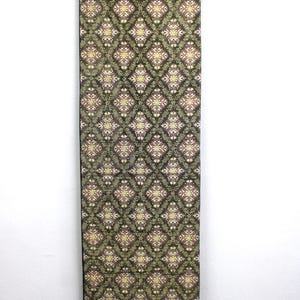 Vintage Silk Kimono Obi Belt &#39;Fukuro-Obi&#39; Black Gold Embroidered Flower JOBI16022508