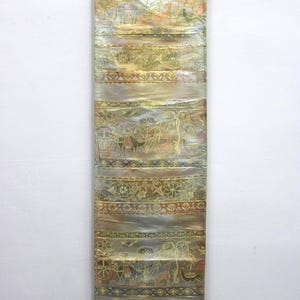 Vintage Silk Kimono Obi Belt &#39;Fukuro-Obi&#39; Silver Gold Egyptian JOBI02032509