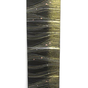 Vintage Silk Kimono Obi Belt &#39;Fukuro-Obi&#39; Multicolor Black Gold Abstract Weaving JOBI16022507