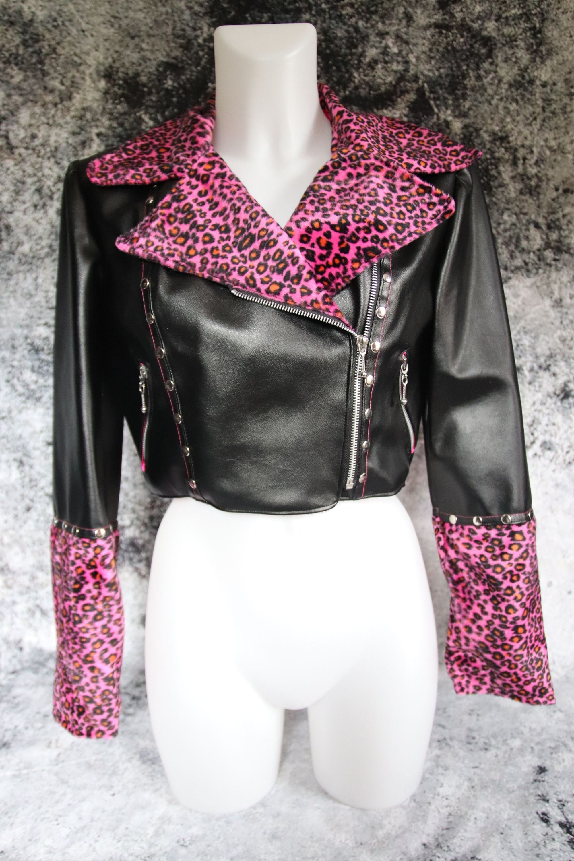 Pink leopard print jacket best sale