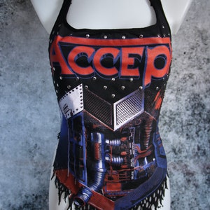Accept Metal Heart Halter Top