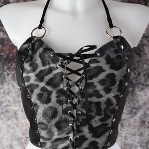 Grey leopard bustier
