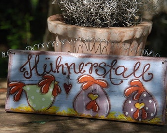 Shabby Chic Türschild "Hühnerstall"