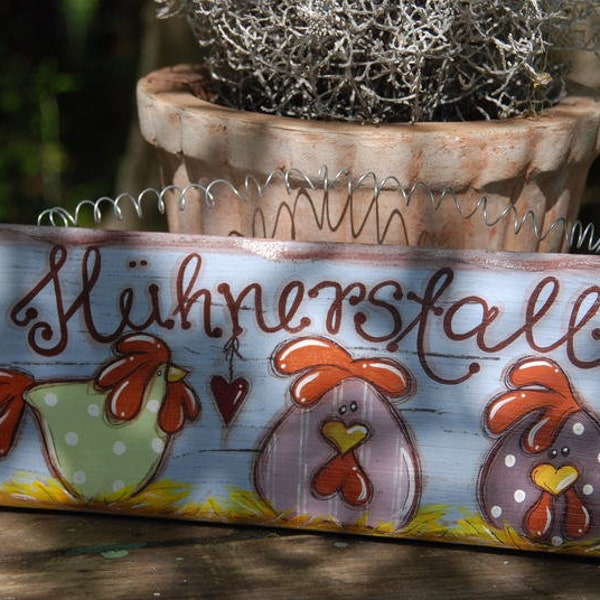 Shabby Chic Türschild "Hühnerstall"