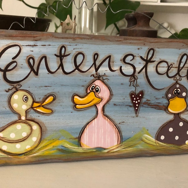 Shabby Chic Türschild "Entenstall"