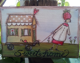 Shabby Chic Schild  "Sweet Home"