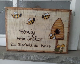 Shabby Chic Schild "Honig vom Imker"