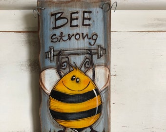 Shabby Chic- Schild "Bee strong"