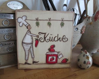 Shabby Chic Schild  "Koch"