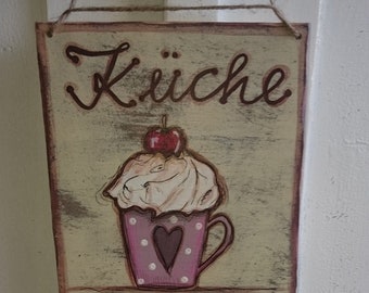 Shabby Chic Türschild  "Küche"