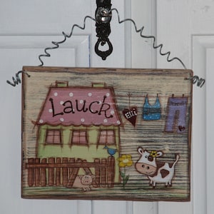 Shabby Chic wooden door sign with name image 1