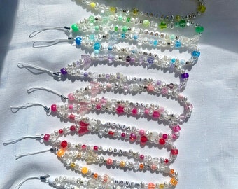 Personalized Beaded Phone Charm: Y2K Style Phone Lanyard
