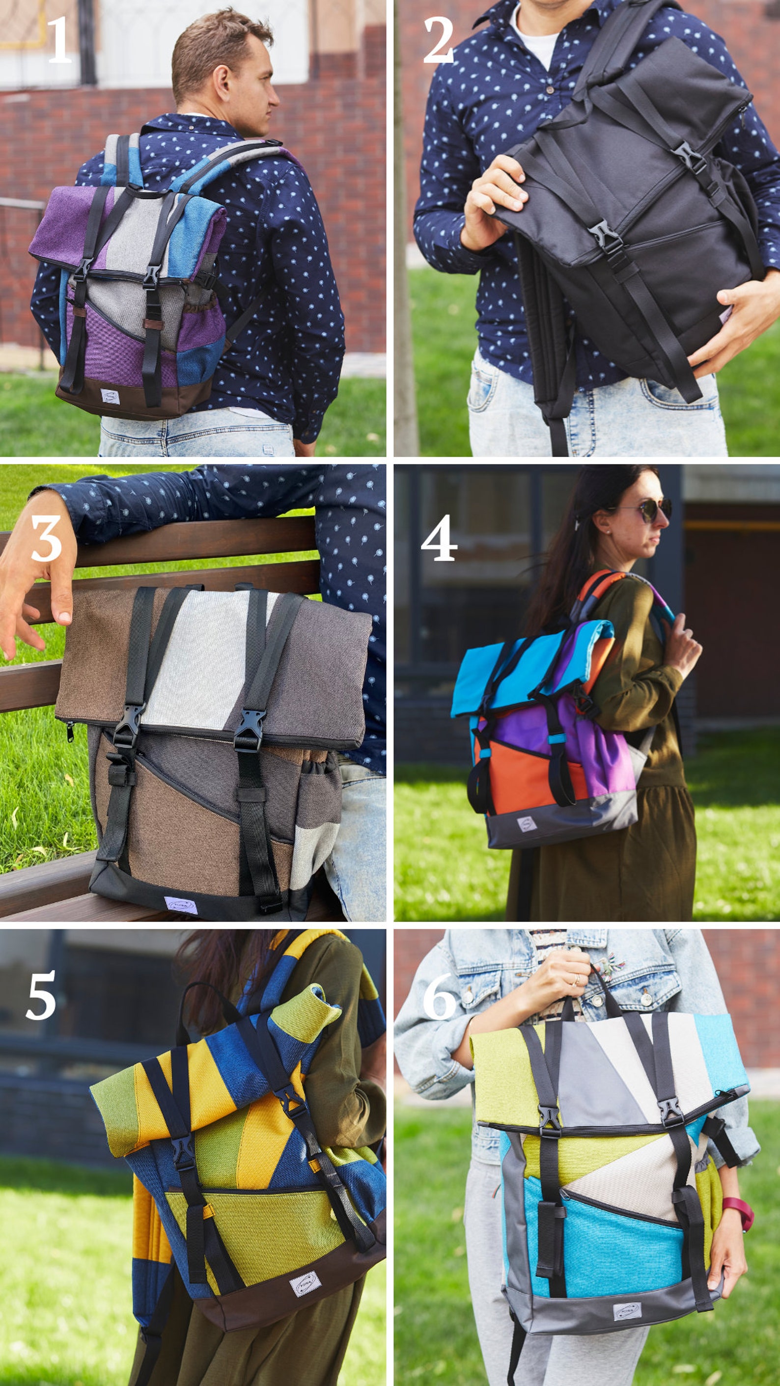 Hexagonal Retro - Sustainably Made Backpack