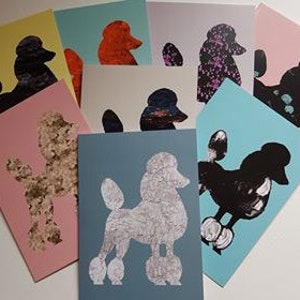 Poodle note-cards, poodle cards, blank for own message, 8 pack, thank you, birthday, message, standard poodle cards