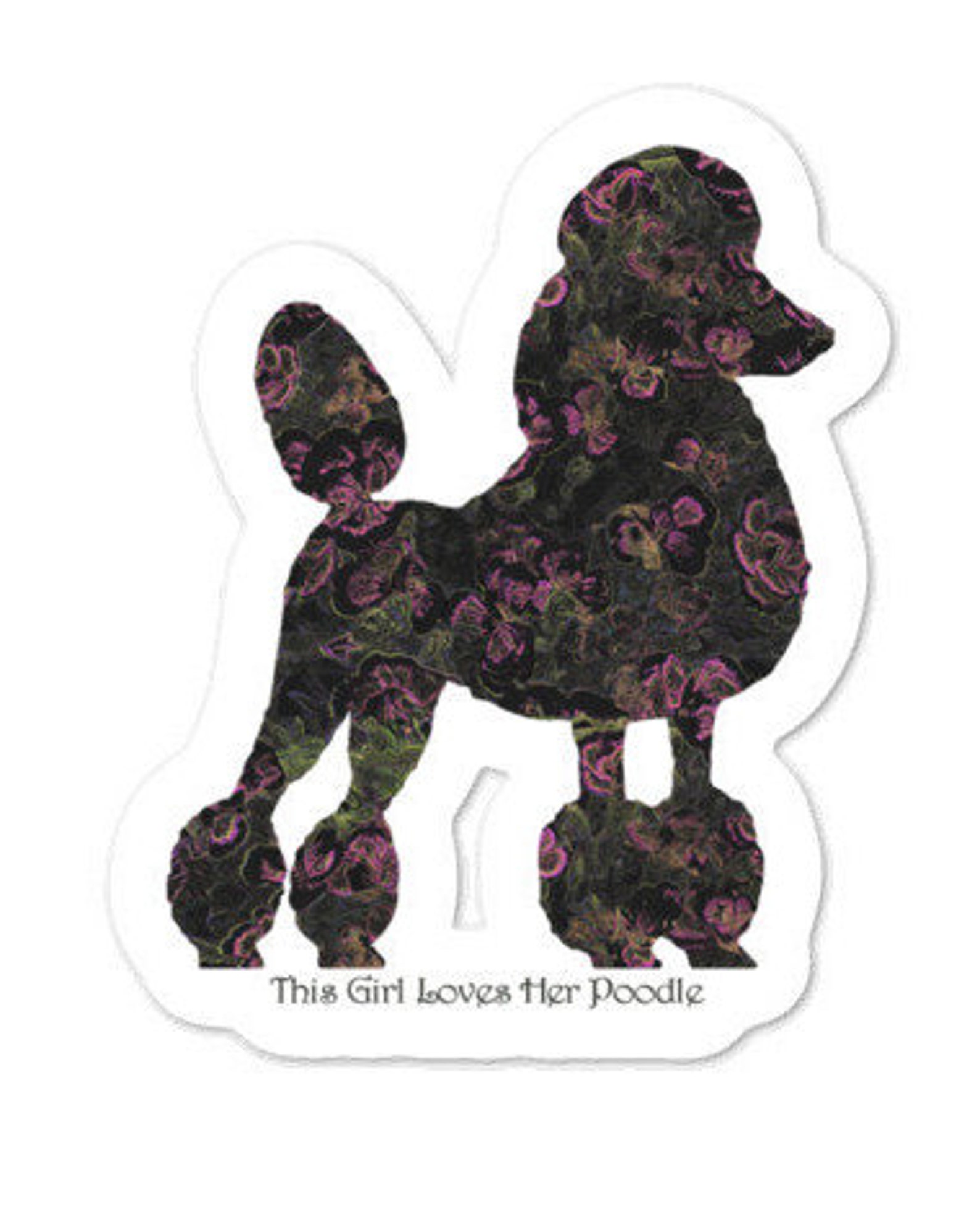 Poodle Decal Two Poodle Stickers Vinyl Poodle Sticker Kiss Etsy
