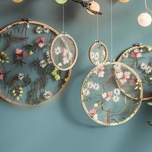 Embroidery Wall Hangings Decorationwall Hanging Art Etsy