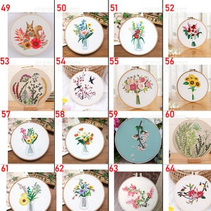 Pick full embroidery kit bundle from our signature collection,Embroidery Diy Art Kit,Flower Needlepoint kits,Diy Kit for adults,Gift for her