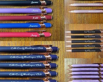 Personalized Luxurious Soft Touch Rose Gold Pen, Rubberized Soft Touch Ballpoint Pen,Fancy Custom Pen,Gift Pens for Her,Engraved Custom Pen