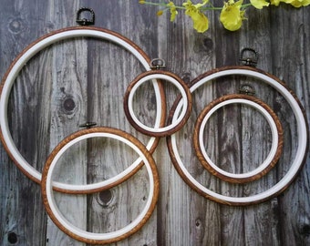 Embroidery Hoop,Wooden Imitation Hoop,Sewing Hoop,Wall Decor hoop,Stitching Frame,Flexi Hoop for Hand Embroidery,Hoop Art,Embroidery Display