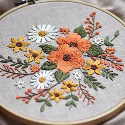Sewing & Fiber Hand Embroidery Full Kit DIY Modern Embroidery Kit