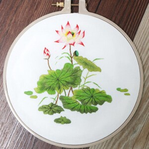 Floral embroidery Kit Beginner-Modern Embroidery Kit-Home Wall Decor-Flowers Needlepoint Hoop Wall Art Kit-diy kit adult-Gifts for coworker