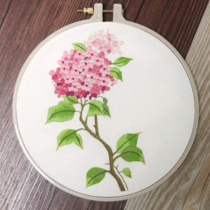 Floral embroidery Kit Beginner-Modern Embroidery Kit-Home Wall Decor-Floral Needlepoint Hoop Wall Art Kit-diy kit adult-Gift for mom