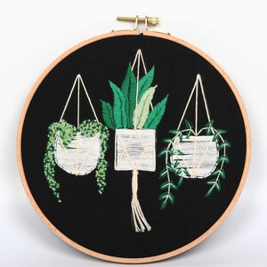Embroidery Kit Beginner-Modern Floral Pattern-Hand Embroidery Full Kit-DIY Flower Embroidery Hoop Wall Art Kit-Gifts for her-English Guide image 1
