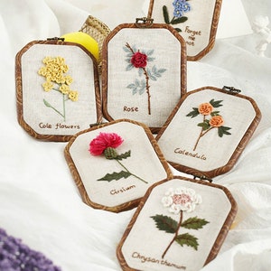 Beginner Embroidery Kit Modern Flower and Plant Hand Embroidery Full Kit DIY 3 Dimensional Floral Embroidery Hoop Wall Art Kit image 2