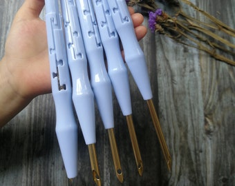 Kit de perforations avec poignée réglable -Perforateurs pour crochets de tapis -Punch Needle à broder-Punch Needle Kit-Enfile-aiguilles-Punch Needle réglables
