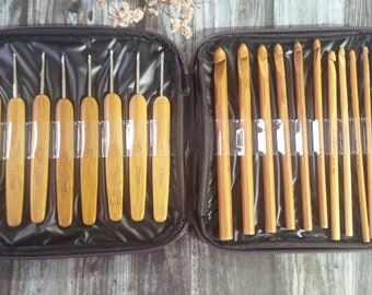 Bambus Hkelnadeln im Halter aus Baumwolle 3.5 - 8mm * SET von 8 Haken -  Etsy sterreich