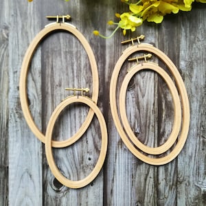 Oval Embroidery Hoop,Circular Hoop,Stitching Hoop,Wooden Hoop,Embroidery Frame,Flexi Hoop for Hand Embroidery, Hoop Art, Embroidery Display