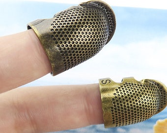 Sewing Thimble Finger Protector | Retro Handwork Sewing Thimble | Embroidery Needlework Metal Brass Sewing Thimble Sewing Tools Accessories
