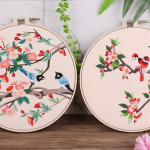 Chinese Ancient Style intermediate craft Embroidery kit,Creative Flora And Fauna Embroidery kit,Handmade Gift ,Summer Diy Kit,Gift for women