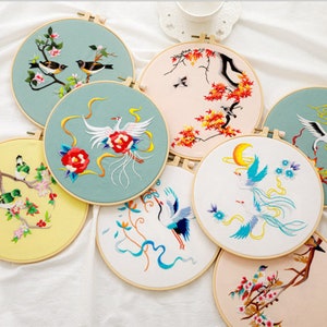 Phoenix Style Embroidery craft kit,Creative Flora And Fauna Embroidery kit,Handmade Gift Embroidery,Summer Diy Embroidery Kit,Gift for women
