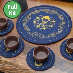 Floral Embroidery Coaster Kit, DIY Soft Coaster, Handmade Mug Rug,Ornament diy kit,Retro Needlework,Embroidery Kit,Beginner Adults Craft Kit