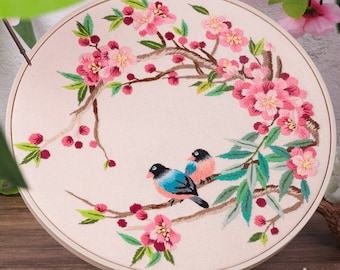 Creative Flora And Fauna Embroidery kit,Chinese Ancient Style intermediate craft Embroidery kit,Handmade Gift ,Summer Diy Kit,Gifts for her