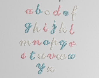 26 Small Letter Embroidered Patches, Self-adhesive patch Iron on /Sew on Alphabet Applique Patches, Embroidered Alphabet Stickers,Name Patch