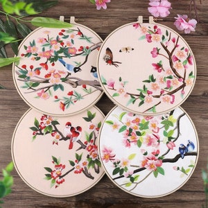 Kit di ricamo in stile antico cinese, kit di ricamo creativo flora e fauna, ricamo regalo fatto a mano, kit di ricamo fai-da-te estivo, regalo per lei