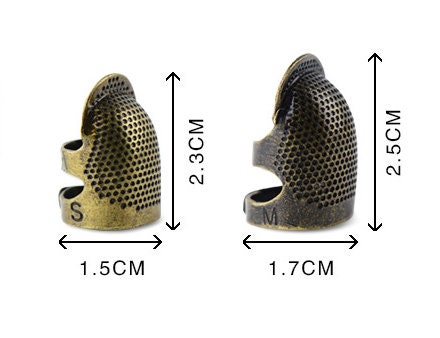 Mgaxyff Sewing Finger Protector,Sewing Thimble,Brass Sewing Fingertip  Thimble Anti‑Slip Finger Protector for Thumb Index Finger