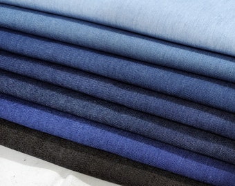 Heavy Blue Denim Fabric,Washed denim Fabric,Cotton Denim,Jean Fabric, Apparel Fabric,Sewing,Heavy Denim Wide 150cm GSM 292g By The Half Yard