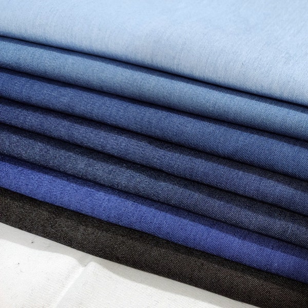 Heavy Blue Denim Fabric,Washed denim Fabric,Cotton Denim,Jean Fabric, Apparel Fabric,Sewing,Heavy Denim Wide 150cm GSM 292g By The Half Yard