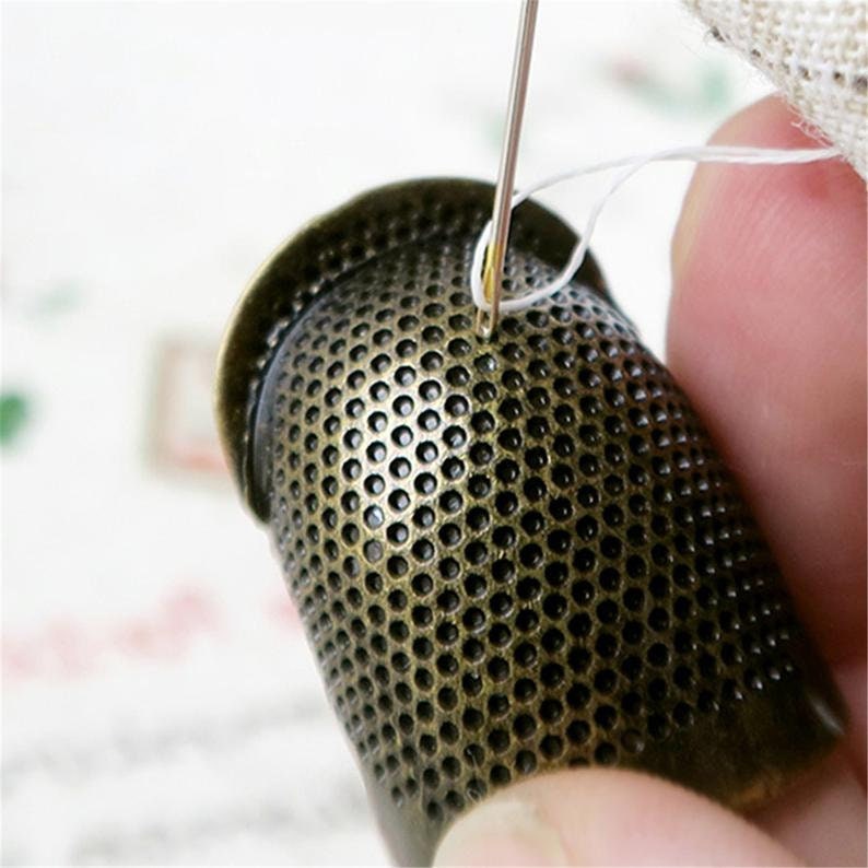 Ciieeo 50pcs Metal Sewing Thimble Sewing Thimble Finger Protector  Needlework Thimble Metal Finger Protector T Tool Wire Crimper Tool Vintage  Finger