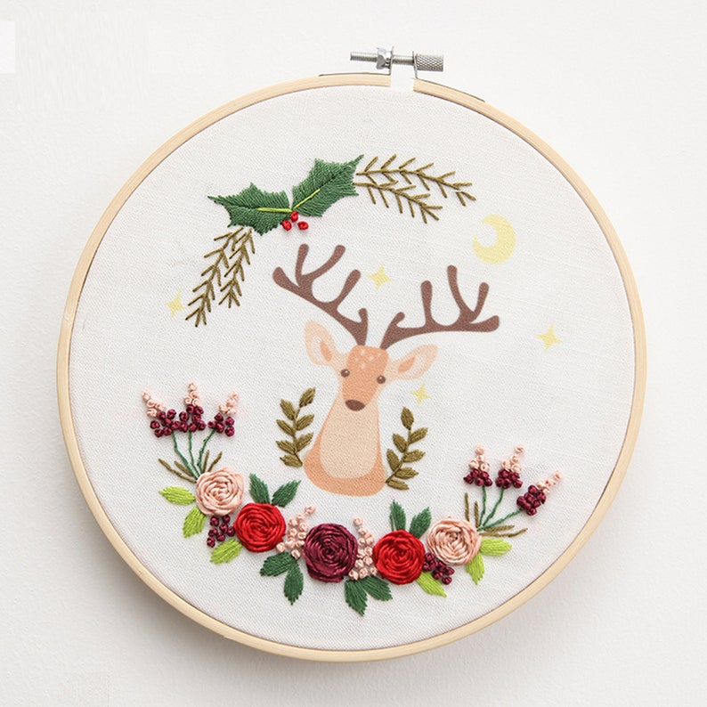 Hand Embroidery Kitmodern Hand Embroidery Patterns Diy Kit Etsy