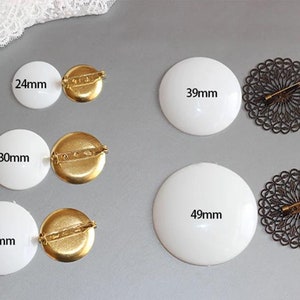 Accessoires pour broches à monter soi-même-24/30/35/39/49 mm, base de broche, porte-broche, base de broche ronde pour matériel de fabrication de bijoux à broder, fournitures d'artisanat image 5